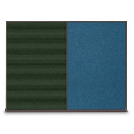 United Visual Products Double Door Radius Plus Corkboard, 60"X UV8004PLUS-BRONZE-MEDGRY